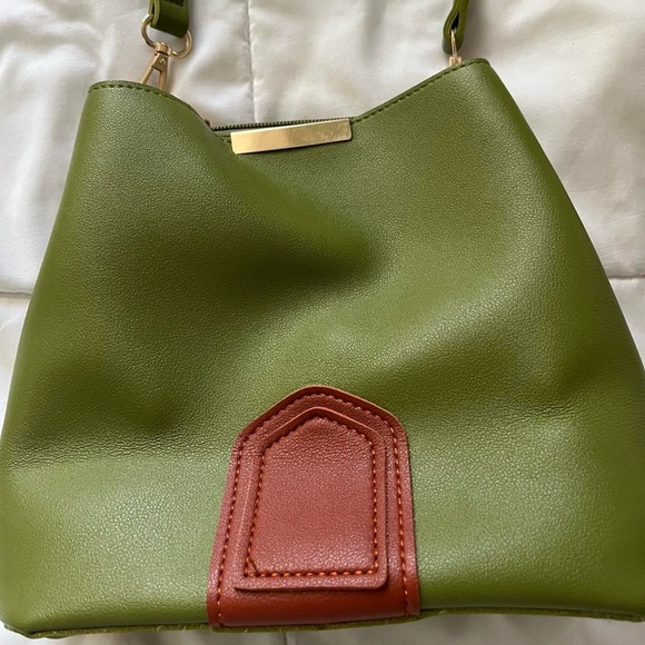 Stylish Green and Brown Women's Bag - Picture 8 of 8